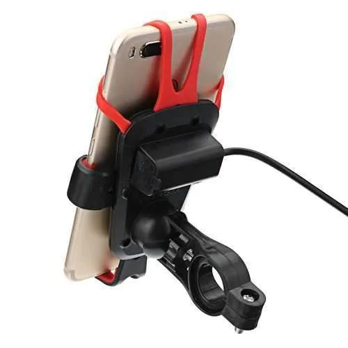 Universal USB Charge Anti-slip Motorcycle Handlebar Holder Stand for iPhone Xiaomi Mobile Phone