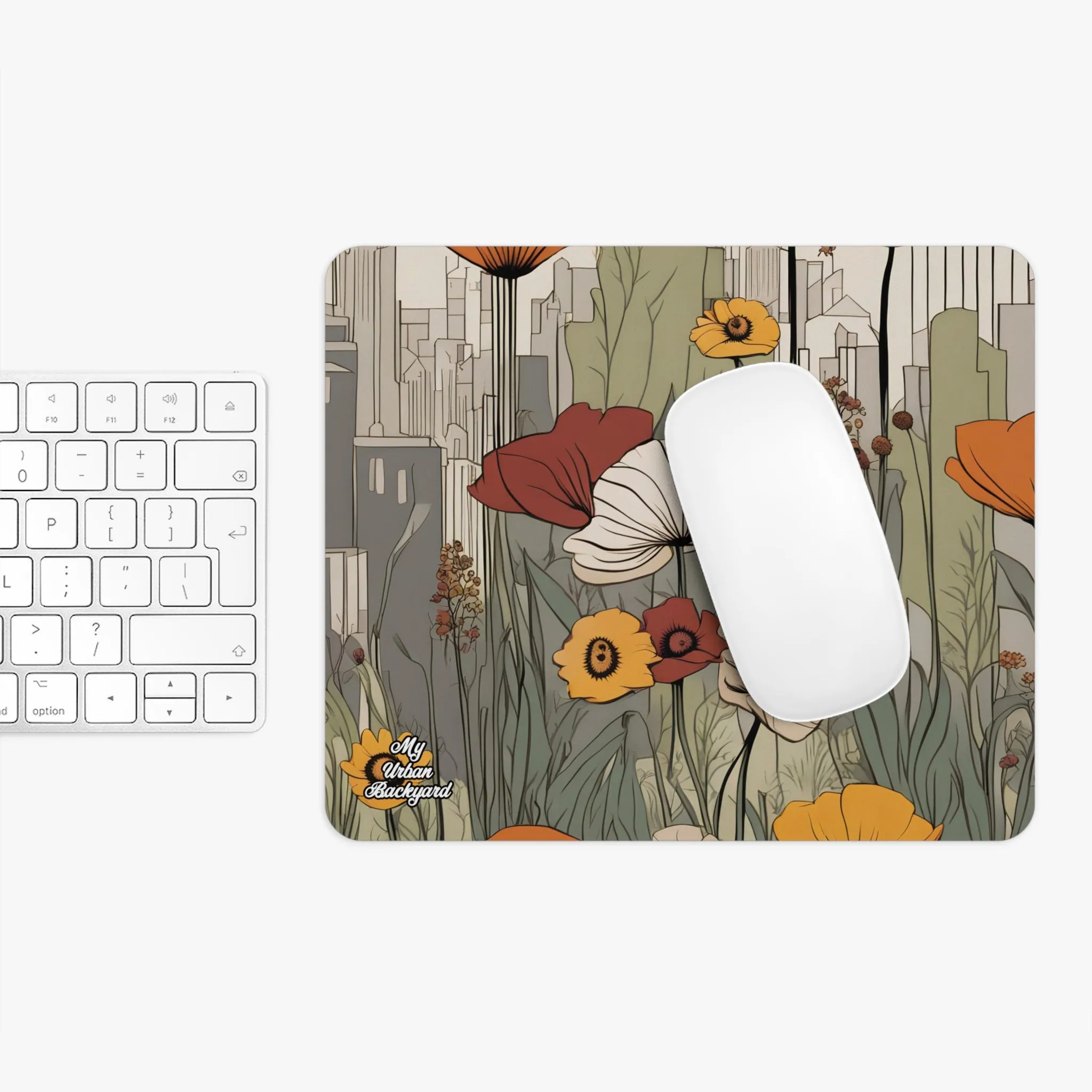 Urban Flowers, Computer Mouse Pad - for Home or Office