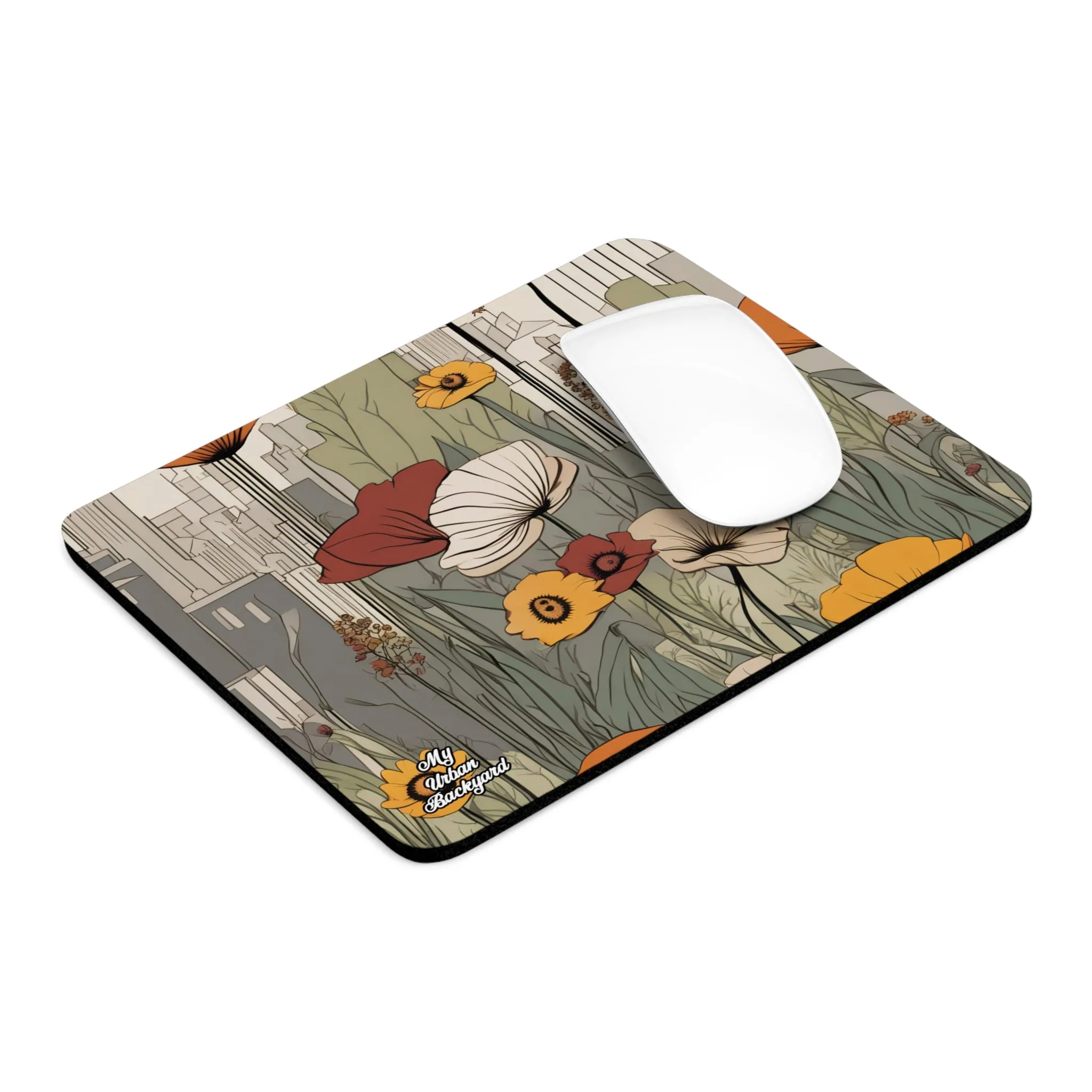 Urban Flowers, Computer Mouse Pad - for Home or Office