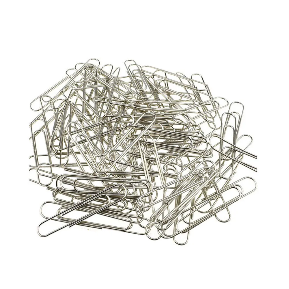 US 200-400 Pcs Large Jumbo Paper Clips 50mm Silver Smooth Craft School Office