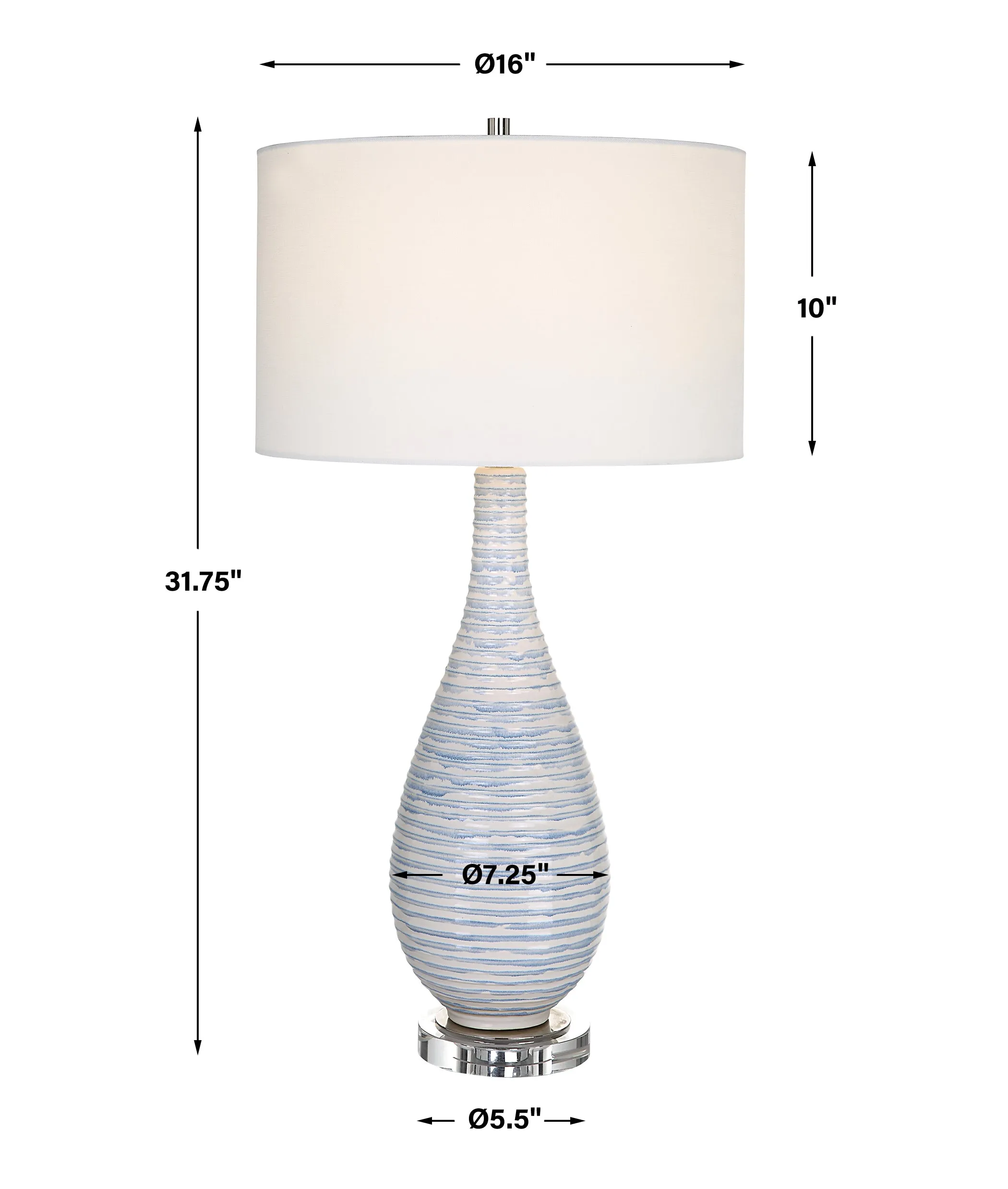 Uttermost Clariot Ribbed Blue Table Lamp