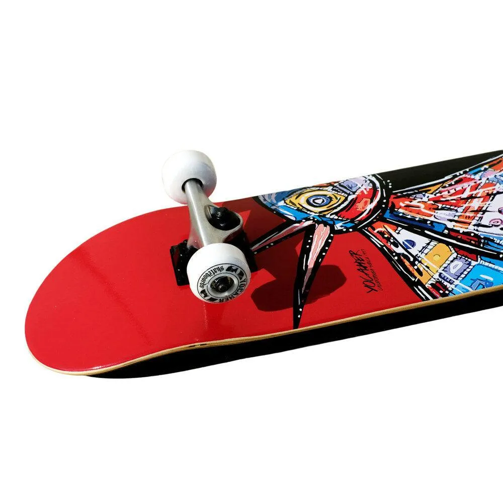 Yocaher Graphic Complete 7.75" Skateboard - The Bird Red