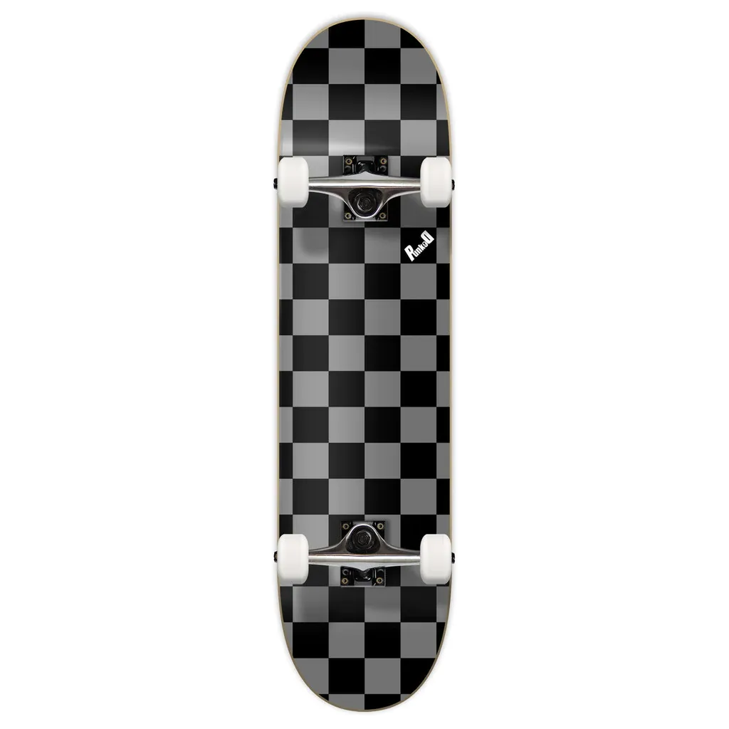 Yocaher Skateboards - Graphic Complete Skateboard 7.75" - Checker Silver